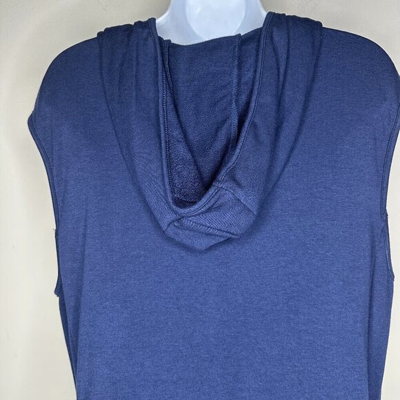 NWOT PL Movement by Pink Lotus Mantra Navy Romper w/ SS Drawstring & Hood -Sz M - Picture 7 of 11